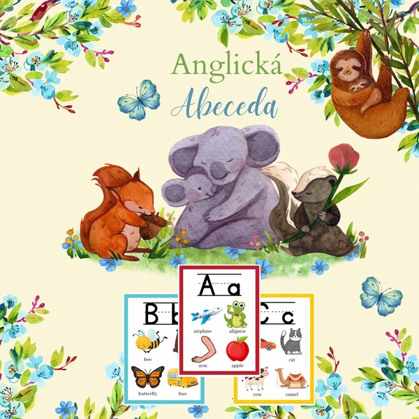 Anglická abeceda - přehledové karty.