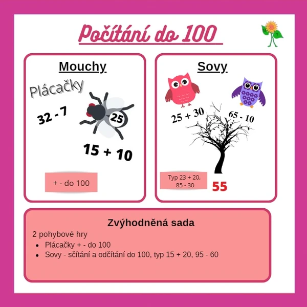 Sčítání a odčítání do 100 - pohybové hry