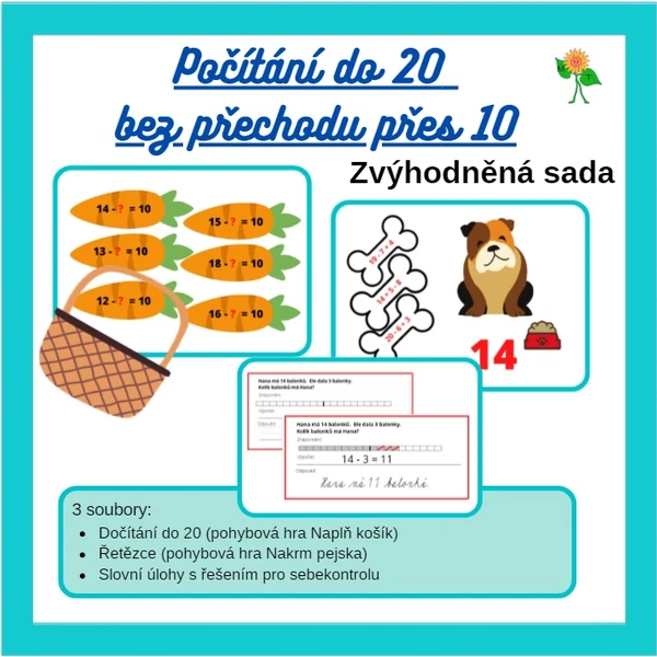 Počítání do 20 bez přechodu přes desítku - zvýhodněná sada