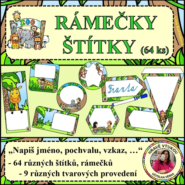 RÁMEČKY, ŠTÍTKY – ZOO