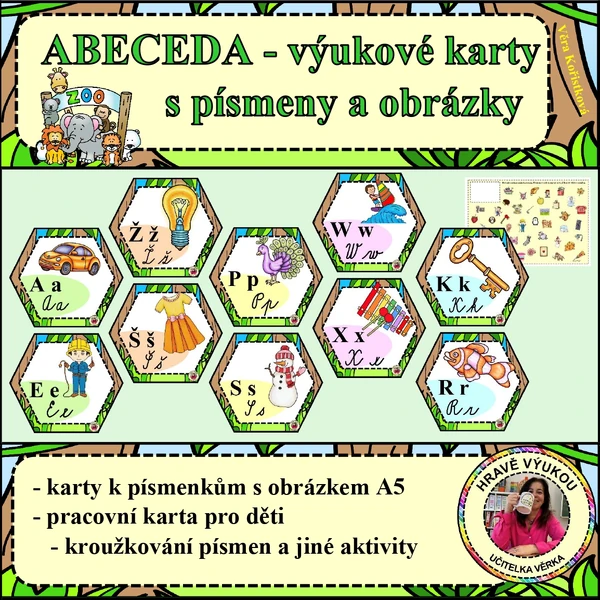  ABECEDA – šestiúhelníky A5 – ZOO