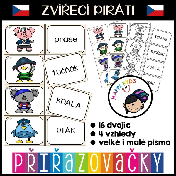 Přiřazovačky - ZVÍŘECÍ PIRÁTI (ČJ)