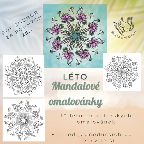 autorské mandalové omalovánky - LÉTO