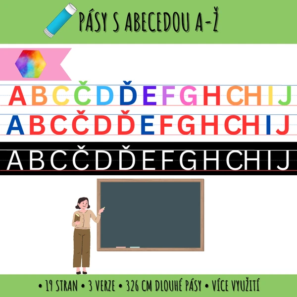 Pásy s abecedou pro děti