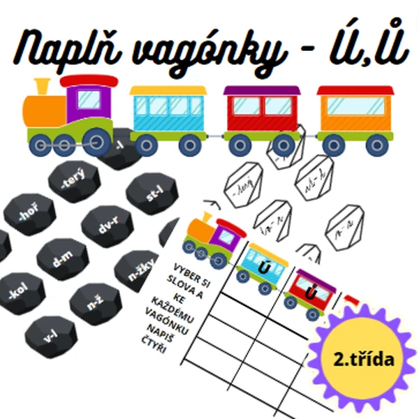 Doplň vagónky - Ú,Ů