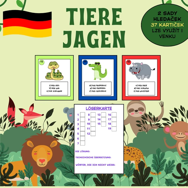 TIERJAGDSPIEL - 2 SADY / 37 KARET