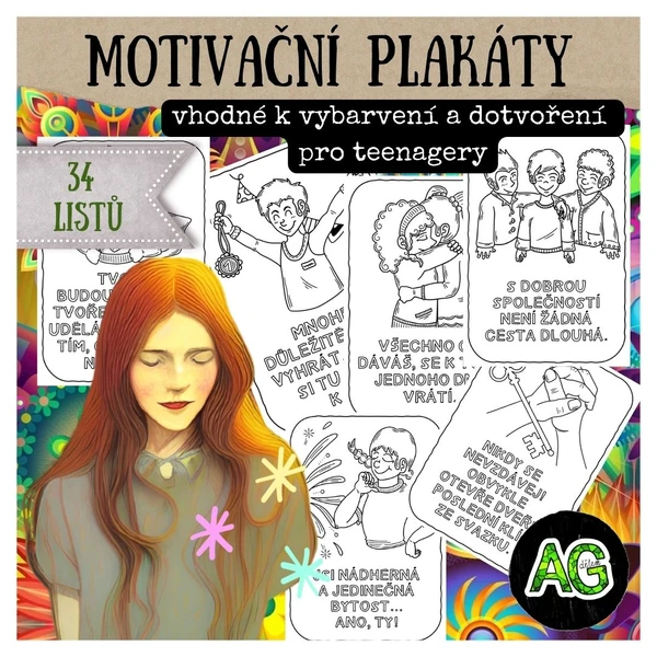 motivační plakáty pro teenagery k dokreslení - výzdoba třídy