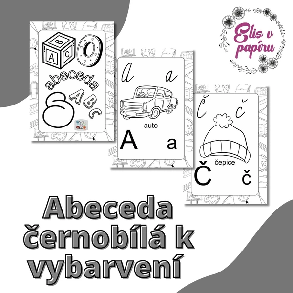 Abeceda černobílá k vybarvení