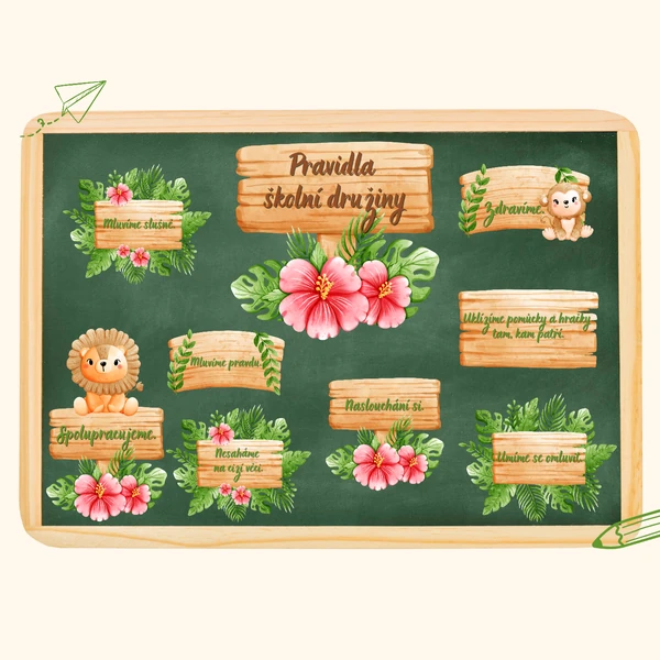 Pravidla školní družiny - dřevěné cedule