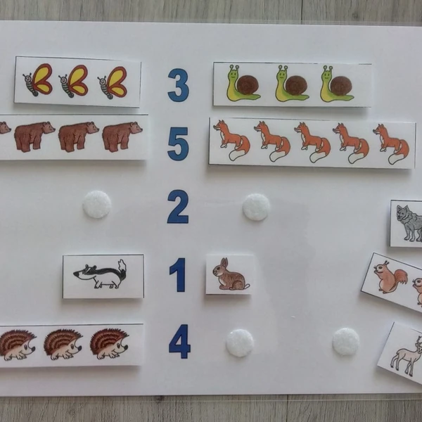 Počítáme do pěti s lesními zvířátky (1-5), výukový materiál 