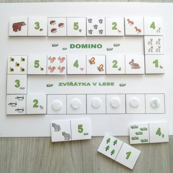 Domino - lesní zvířátka
