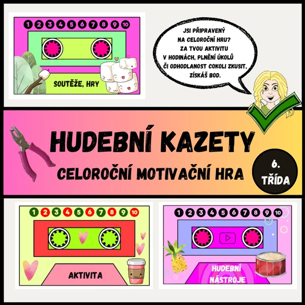 Hudební kazety - motivace (6. ročník)