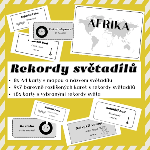 Rekordy světadílů - černobílá verze