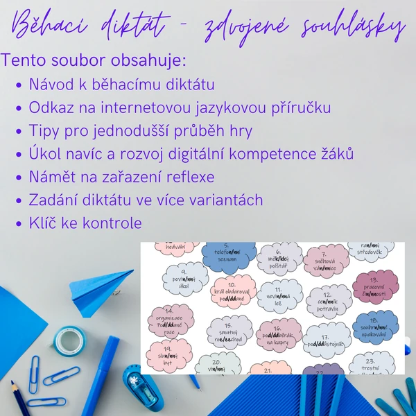 Běhací diktát - zdvojené souhlásky
