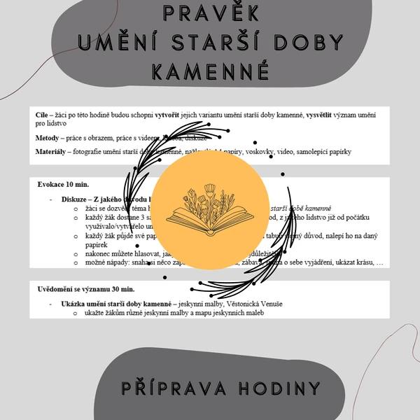 Plán hodiny - Pravěk - Umění starší doby kamenné