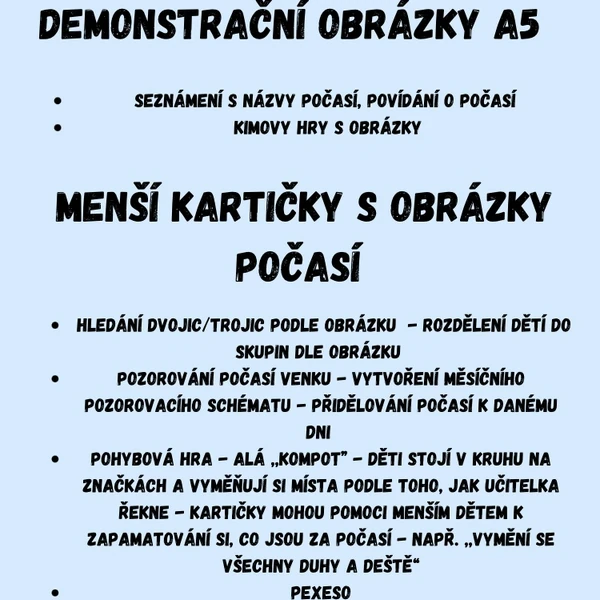 Počasí - kartičky