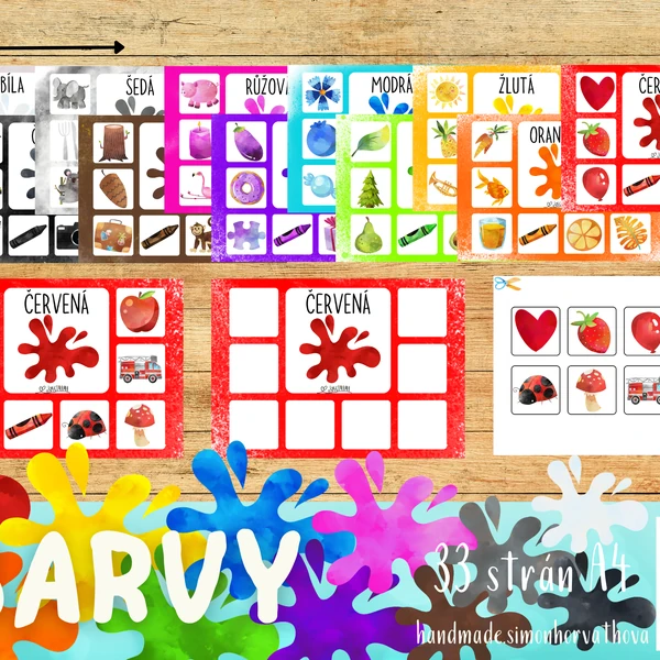 Barvy, barevné plakáty, třídění barev