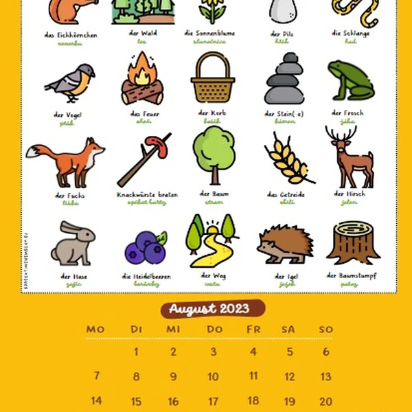 Kalender AUGUST 2023