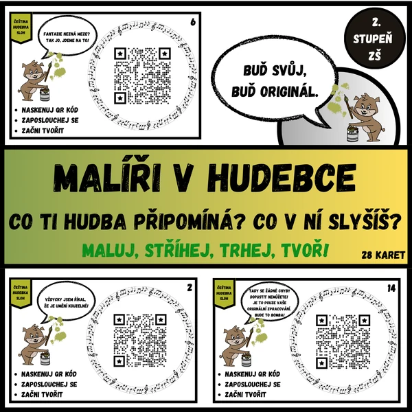 Malíři v hudebce - QR kódy
