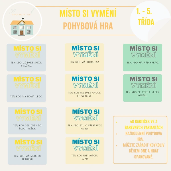 Místo si vymění - každodenní pohybová hra