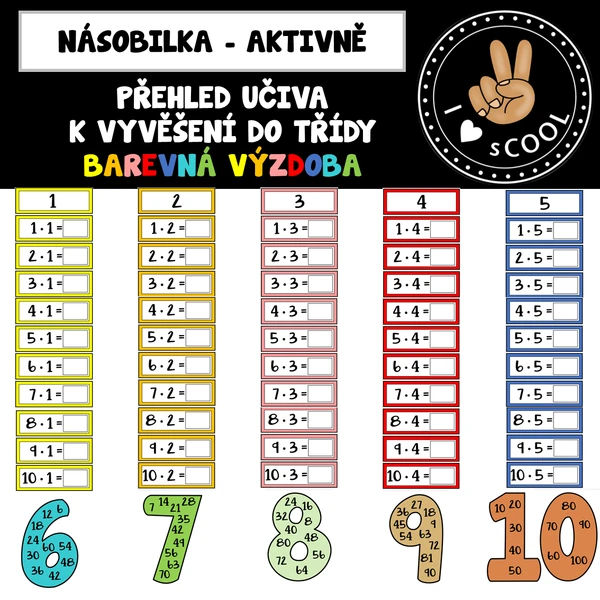 Násobilka - barevná výzdoba