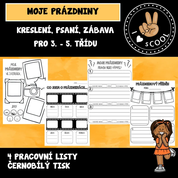 Moje prázdniny - kreslení,  psaní, zábava