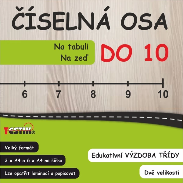 Číselná osa do 10 (na zeď nebo na tabuli)