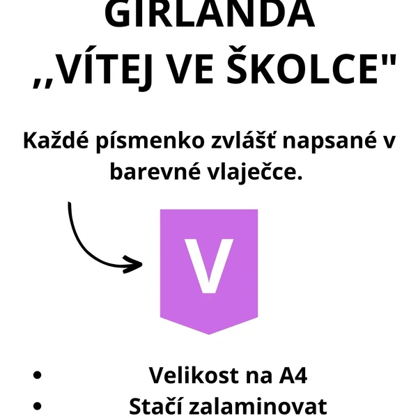 GIRLANDA ,,VÍTEJTE VE ŠKOLCE"