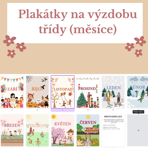 Výzdoba třídy (měsíce)