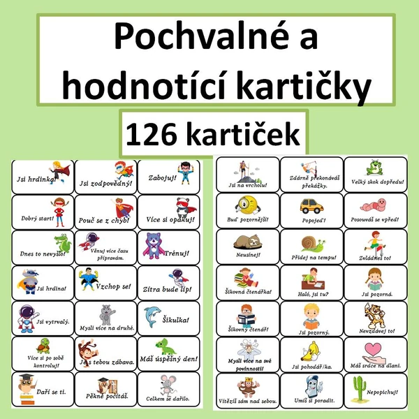 Pochvalné a hodnotící kartičky