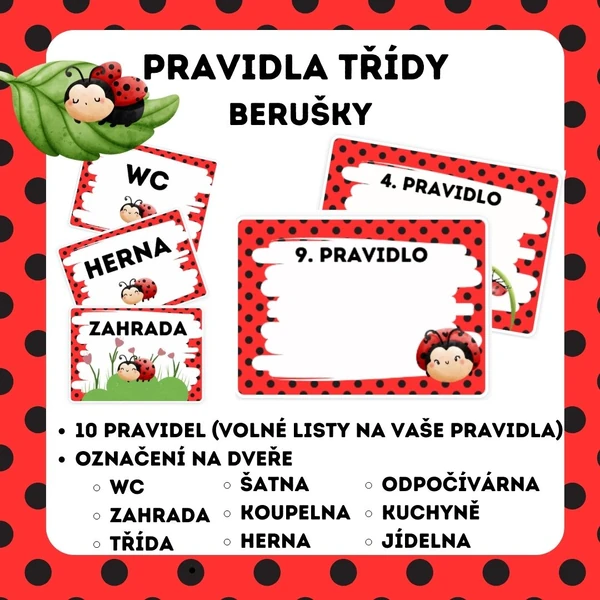BERUŠKY - Pravidla třídy + označení na dveře 