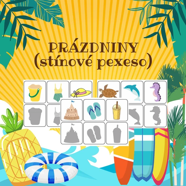 PRÁZDNINY - stínové pexeso.