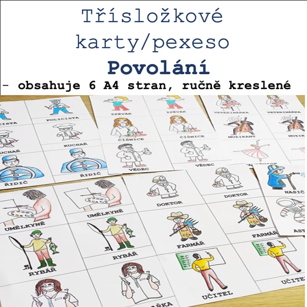 Třísložkové karty/Pexeso - Povolání