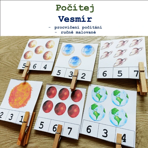 Počítej - Vesmír (kolíčková aktivita)