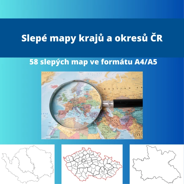 Slepé mapy krajů a okresů ČR