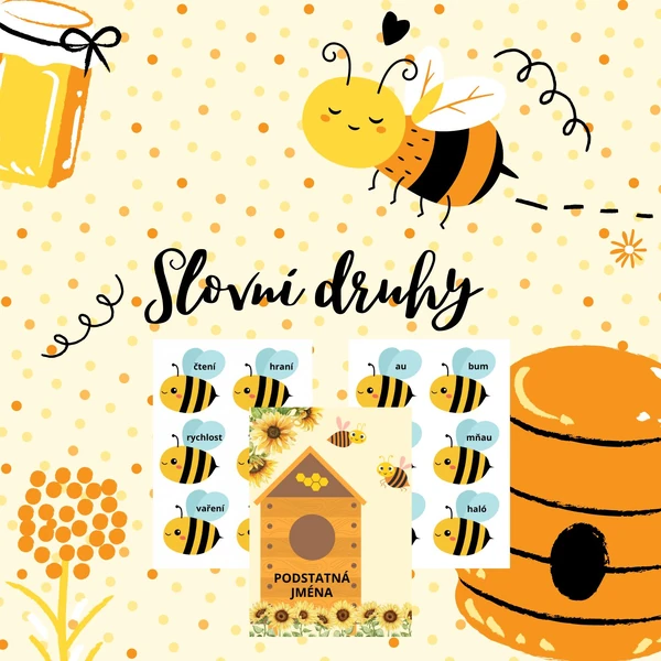 Slovní druhy - včeličky. 