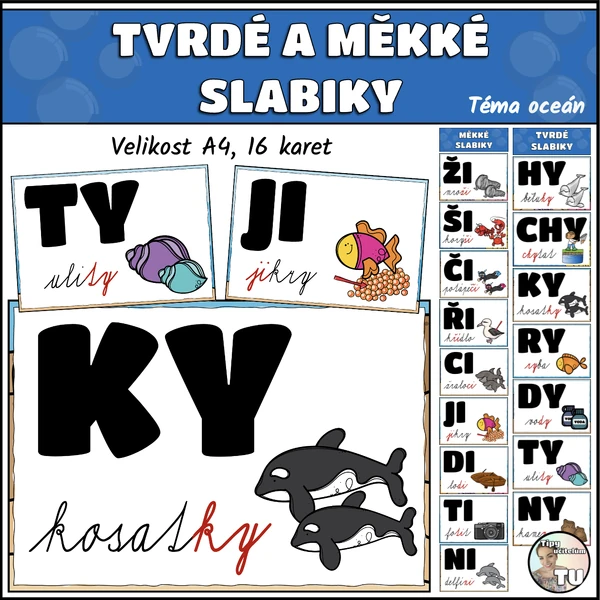 Tvrdé a měkké slabiky - téma oceán