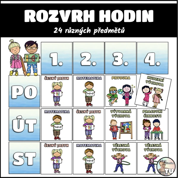 Velký rozvrh hodin - univerzální motiv