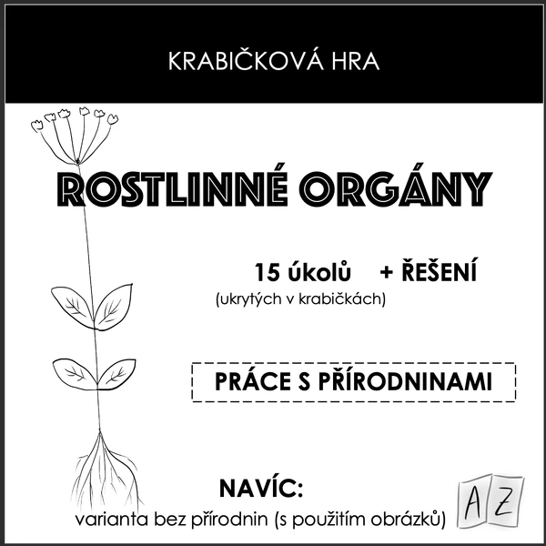Krabičková hra - rostlinné orgány