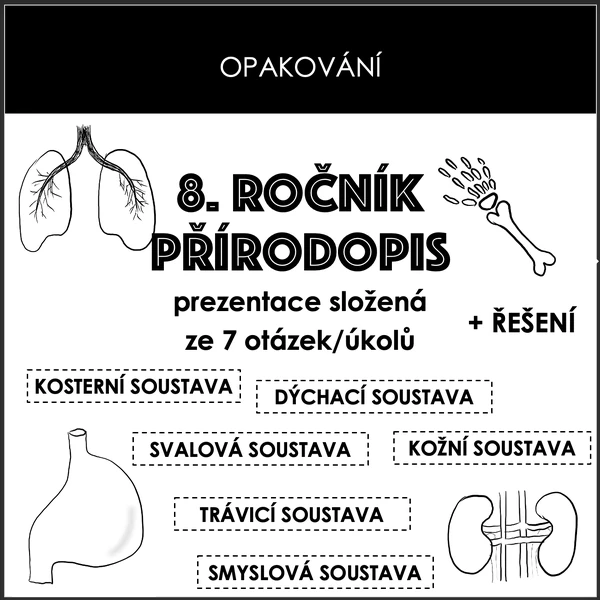 Opakování - 8. ročník PŘÍRODOPIS