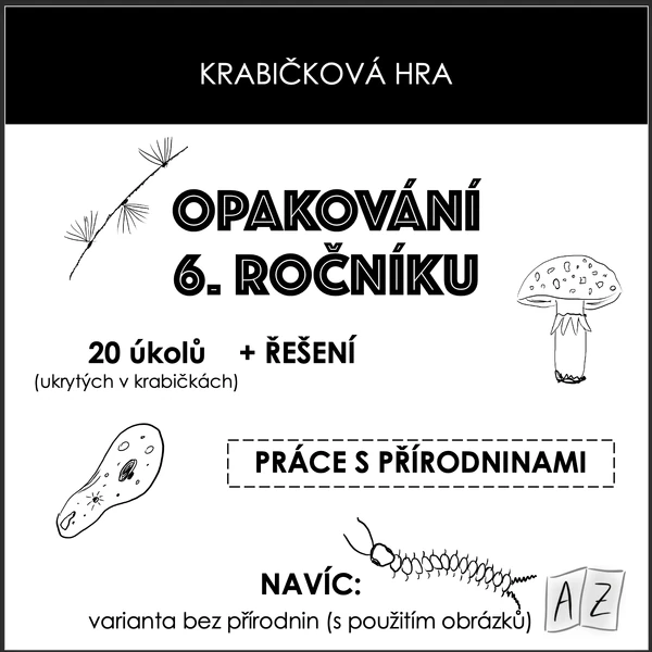 Krabičková hra - opakování 6. ročníku PŘÍRODOPIS