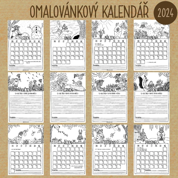 Omalovánkový kalendář 2024