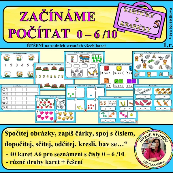 ZAČÍNÁME POČÍTAT 0 – 6 /10 – Kartičky z krabičky 5 – M1
