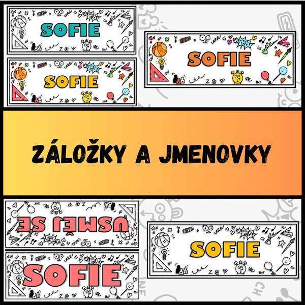Záložky a jmenovky - začátek školního roku