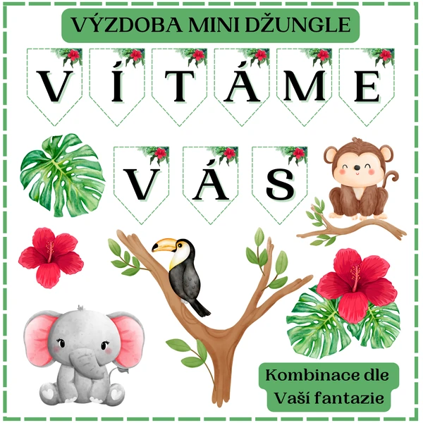 Výzdoba mini džungle VÍTÁME VÁS
