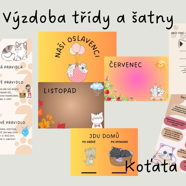 Výzdoba třídy a šatny - koťata