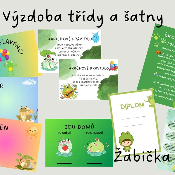 Výzdoba třídy a šatny - žabička