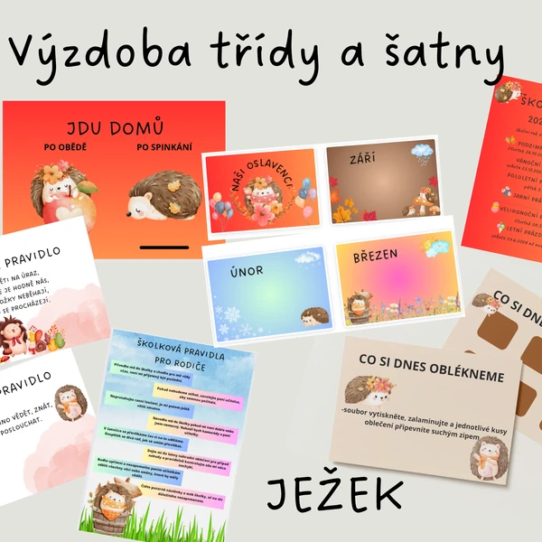 Výzdoba třídy a šatny - ježek