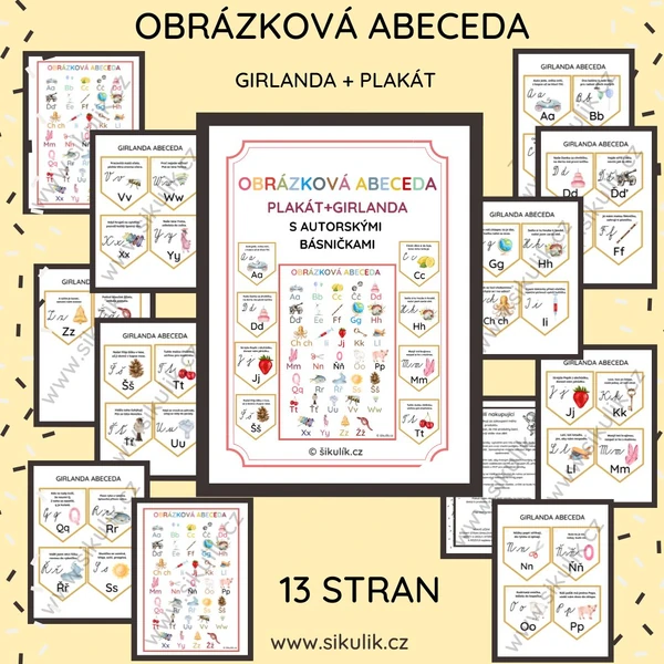 OBRÁZKOVÁ ABECEDA girlanda + plakát