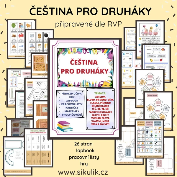 ČEŠTINA PRO DRUHÁKY- VELKÝ BALÍK MATERIÁLŮ